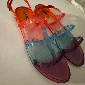 Steve Madden Multicolor Studded Jelly Ombré Sandals NWOT GIRLS